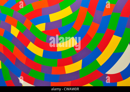 Colorful wall paintings by Sol Lewitt in his retrospective at the Massachusetts Museum of Contemporary Art (Mass MoCA) Stock Photo
