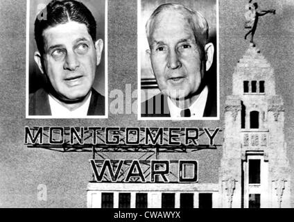 Montgomery Ward and Company, Chicago headquarters, (L), financier, Louis Wolfson, vies with (R), Chairman of the Board, Sewell Stock Photo