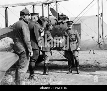 World War I, Captain Strus (second from right), and General John J. Pershing (right), 1920. Stock Photo