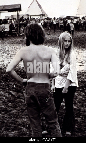 Woodstock 1969  Historic event in Bethel NY  Hippy couple. Courtesy: CSU Archives / Everett Collection Stock Photo