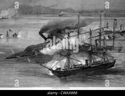 The capture of the Confederate ship CSS Tennessee in mobile Bay, August 5, 1864 Stock Photo