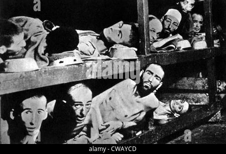 Concentration camp inmates, 1945 Stock Photo