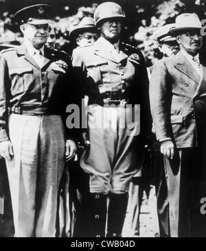 General Dwight D. Eisenhower, General George S. Patton, President Harry S. Truman in Berlin, 1945 Stock Photo