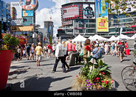 Celebrate Yonge; the longest street in the World; Toronto;Ontario;Canada;is begin converted in summer to 2 lane traffic only Stock Photo