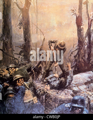 World War I, American marines in The Battle of Belleau Wood, Frances, 1918 Stock Photo