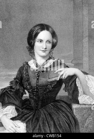 Charlotte Bronte (1816-1855), British author. Engraving from an original painting by Alonzo Chappel printed in the early 1870s. Stock Photo