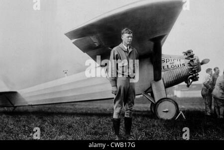 Charles Lindbergh (1902-1974), with the 'Spirit of St. Louis', 1929. Stock Photo