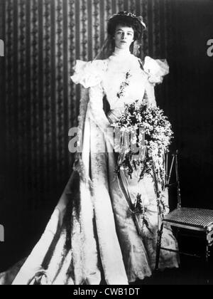 Eleanor Roosevelt in her wedding dress, 1905 Stock Photo