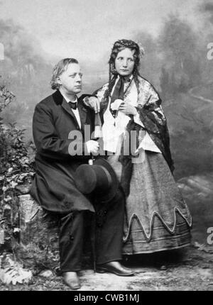 Henry Ward Beecher (1813-1887), Harriet Beecher Stowe (1811-1896), photograph ca. 1885 Stock Photo