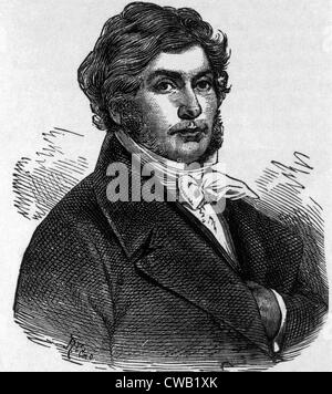 Jean Francois Champollion (1790-1832), considered the founder of Egyptology for establishing the principle of deciphering Stock Photo