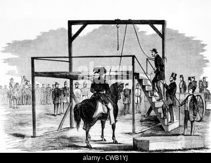 John Brown ascending the gallows at Harper's Ferry, Virginia on December 2nd, 1859, illustration from Leslie's Weekly Stock Photo