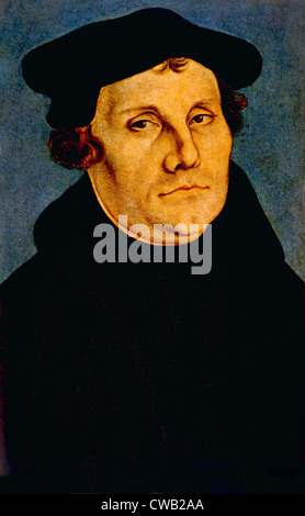 Martin Luther (1483-1546), portrait painting in oil on panel of the ...