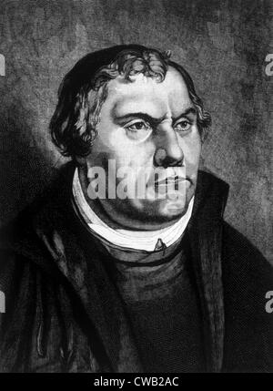 Martin Luther (1483-1546), engraving from the painting by Lucas Cranach, 1885 Stock Photo