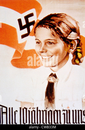 Nazi poster for the BDM (League of German Girls), ca. 1939 Stock Photo