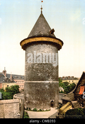 Joan of Arc, Joan of Arc's Tower, Rouen, France, photochrom, 1890-1900. Stock Photo