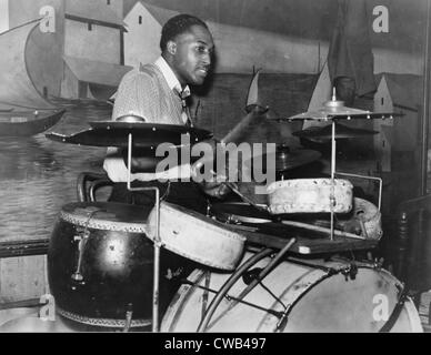 African American drummer in orchestra in Memphis juke joint, Tennessee, photograph by Marion Post Wolcott, October, 1939. Stock Photo