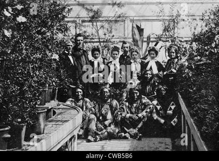 The Civil War, in the White House Conservatory during the Civil War, the Southern Plains delegation, interpreter William Stock Photo