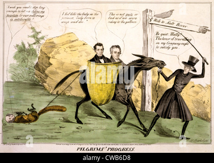 Political cartoon showing Van Buren racing on a hog; below is Democratic  ticket of Van Buren and Johnson and Ohio Electors - 1836 Stock Photo - Alamy
