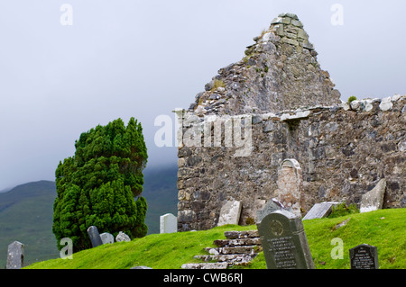 Cill Chriosd, a ruined church near Broadford on the Isle of Skye, Scotland, UK Stock Photo