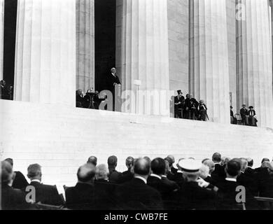 President Harding at the dedication ceremonies of the Lincoln Memorial. Washington, DC. 1922 Stock Photo