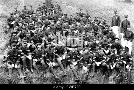 Buffalo soldiers of Company D, 8th Illinois Volunteer Regiment. ca. 1899 Stock Photo