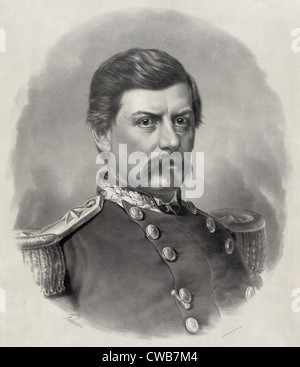 General George B. McClellan. Major General commanding U.S. Army. engraved portrait, ca. 1862. Stock Photo