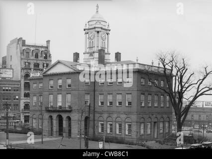 The Old State House, Hartford, Connecticut. Acted as the Connecticut State Capitol from 1792 - 1870's. Taken from a map of Stock Photo