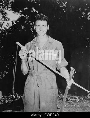 World War II, soldier with sword, circa early 1940s. Stock Photo