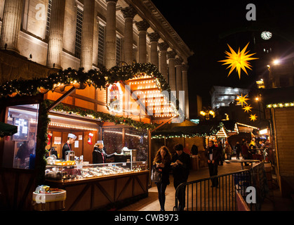 One of the stalls at the traditional Frankfurt Christmas market held in Birmingham city centre every December Stock Photo