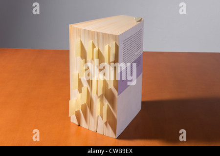 a book with many yellow reminders Stock Photo