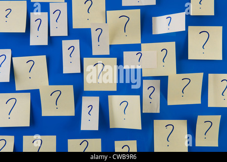 question mark on reminders Stock Photo