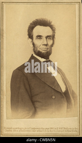 Abraham Lincoln portrait taken in 1865, by the publishing firm of E. & H.T. Anthony. Stock Photo