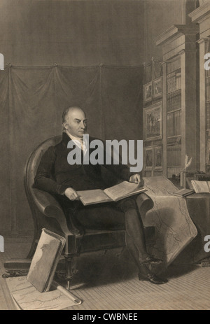 John Quincy Adams (1767-1848), President of the United States from 1825-1829. His American System used high tariffs to support Stock Photo