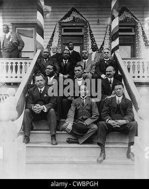 Booker T. Washington  (1856-1915), second row, center, with his associates at Tuskegee Institute, ca, 1915. Stock Photo