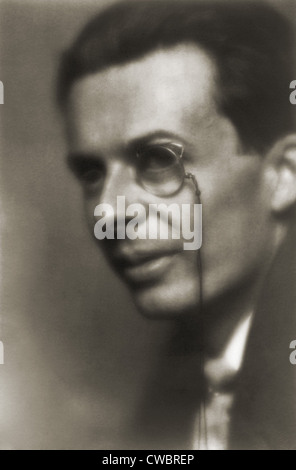 Aldous Huxley (1894-1963), English author of the science fiction dystopian classic, BRAVE NEW WORLD (1932). 1926 portrait with Stock Photo