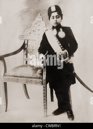 Ahmad Shah Qajar (1897-1929), as the teenage Shah of an Iran in 1913, when Iran was effectively ruled by Russia. Stock Photo