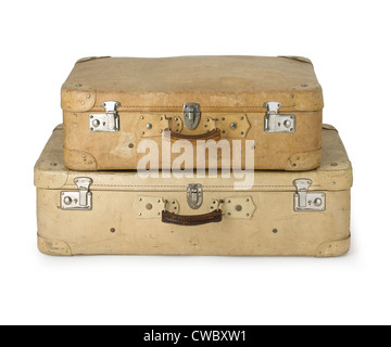 Two old suitcases Stock Photo