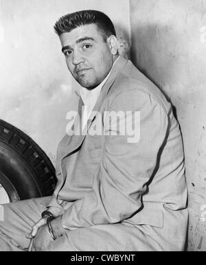 Vincent Gigante (1928-2002), future boss of the Genovese crime family, in police custody for a 1957 shooting. In the 1990s he Stock Photo