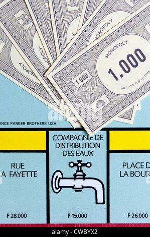 French Monopoly board showing the Water Company
