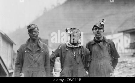 Three coal miners of the Lorain Coal & Dock Company, Lorado, West Virginia, 1918. Stock Photo