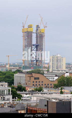The new European Central Bank Headquarters under construction, Frankfurt, Germany. Stock Photo