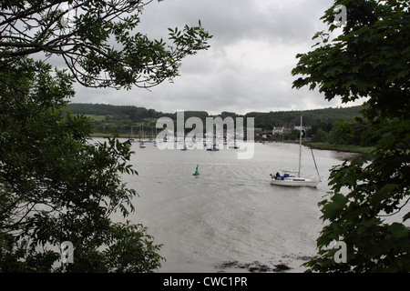 Kirkcudbright bay and boats on river Dee Stock Photo