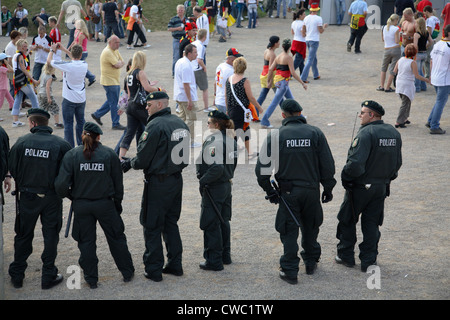 Gelsenkirchen, police at the Fan Fest FIFA World Cup 2006 Stock Photo