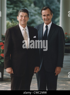 Official Portrait of President Reagan and Vice-President Bush. July 16 1981. PO-USP-Reagan-Bush NA-12-0070M Stock Photo
