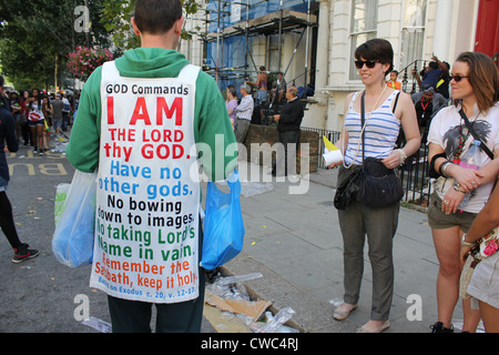 Christian group preaching about Jesus and Christianity in the Streets Stock Photo