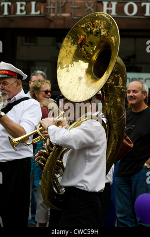 Sousaphone Player in a Marching Jazz Band Stock Photo, Royalty Free ...