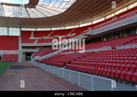 Grandstand seats at Middlesbrough Football Club Riverside Stadium Stock Photo