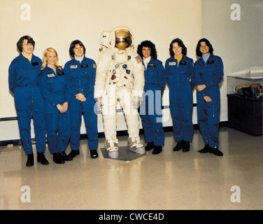 First Class of Female Astronauts who completed training in 1979. L-R: Shannon Lucid, Margaret Rhea Seddon, Kathryn, Sullivan, Stock Photo