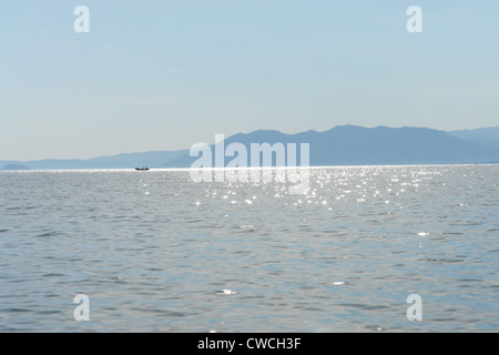 Coast of Finale Ligure /Finalpia Riviera seen from a boat. Stock Photo