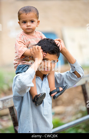 Boys in Said Pur Village, Islamabad, Pakistan Stock Photo